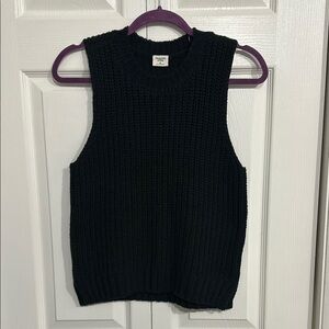 Black Sleeveless Knit Sweater